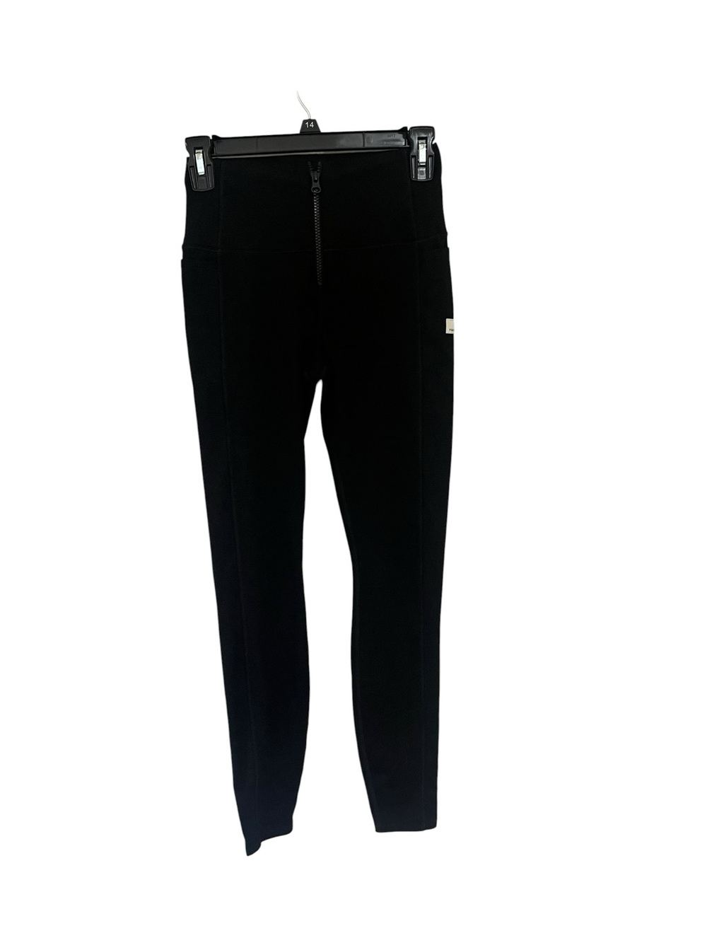 Vuori Black High-Rise Leggings with Front Zip